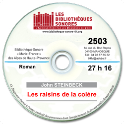 Le livre Les raisins de la colère de John Steinbeck sur CD mp3