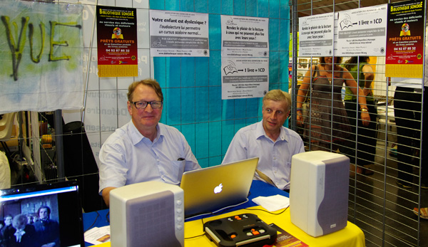 Stand de notre Bibliothèque Sonore au forum des associations de Digne-les-Bains