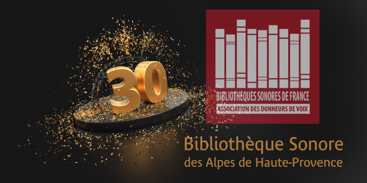 Visuel anniversaire 30 ans avec le logotype des l'Association des Donneurs de Voix''